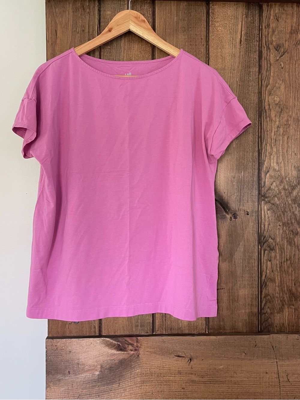 J. Jill Luxe Supima Cotton Modal Blend Short Sleeved Tee Pink Large